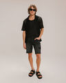 Bermuda Fit Slim De Mezclilla,NEGRO